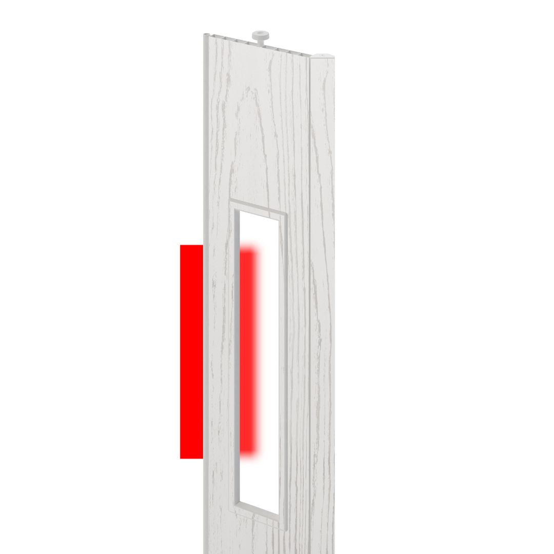 Balci-Lamelle mit Glas 'Yara' – PVC – Esche weiß – 214 x 12 cm